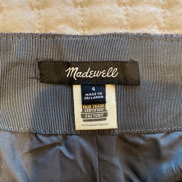 Madewell wool mini button down skirt with front and back pockets - Picture 5 of 9